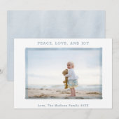 CARTE DE VACANCES PHOTO| Coastal Beach Peace Love (Devant / Derrière)