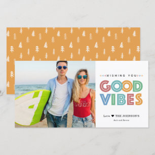 Carte de vacances photo colorée aux vibrations mod