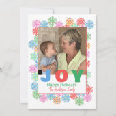 Carte de vacances photo couleur flocon de neige (Devant)