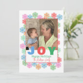 Carte de vacances photo couleur flocon de neige (Debout devant)