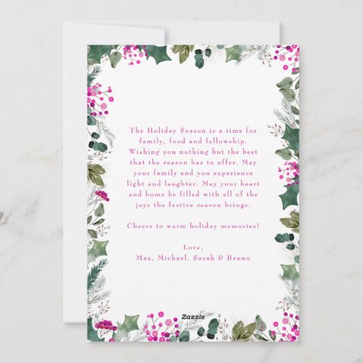 Carte de vacances photo couleur mignonne (Dos)