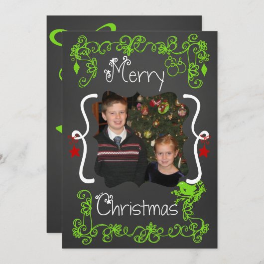 Carte de vacances photo Customisée Rouges/Rouges (Devant / Derrière)