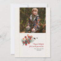 Carte de vacances photo de bouquet boisé