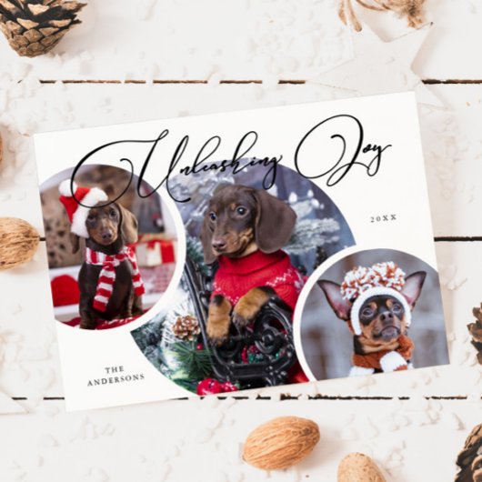 Carte de vacances photo de Chien blanc de la Joy U