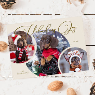 Carte de vacances photo de Chien de Crème Joyeux