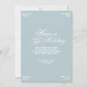 Carte de vacances photo de famille bleue moderne d (Devant)