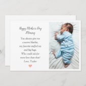 Carte de vacances photo de la Fête des Mères du bé (Devant / Derrière)