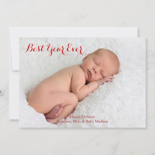 Carte de vacances photo de la meilleure année (Devant)