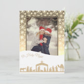 Carte de vacances photo de la Nativité (Debout devant)