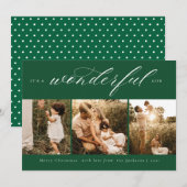 Carte de vacances photo de la vie est belle Verte (Devant / Derrière)