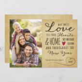 Carte de vacances photo de l'amour doux de style v (Devant / Derrière)