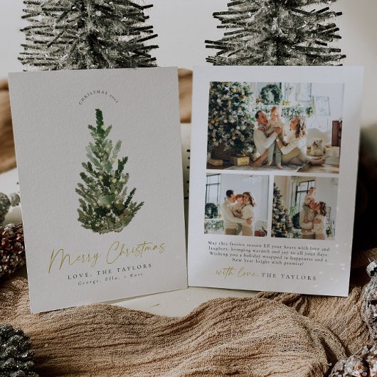 Carte de vacances photo de l'arbre de Noël moderne