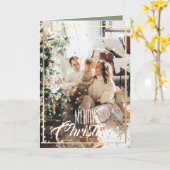 Carte de vacances photo de l'étoile d'or de Noël (Fleur jaune)