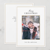 Carte de vacances photo de l'hiver minimal moderne (Devant / Derrière)