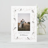 Carte de vacances photo de l'oiseau mésange (Debout devant)