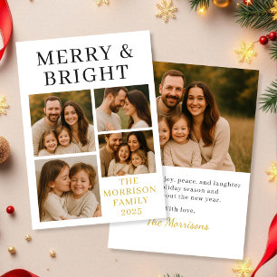 Carte de vacances photo de luxe Merry & Bright Min