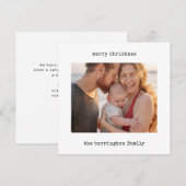 Carte de vacances photo de machine à écrire minima (Devant / Derrière)