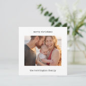 Carte de vacances photo de machine à écrire minima (Debout devant)