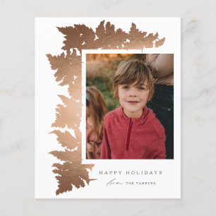 Carte de vacances photo de Noël à garland rose gol