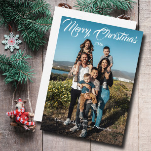 Carte de vacances photo de Noël année écriture bla