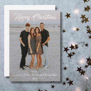 Carte de vacances photo de Noël année écriture bla
