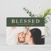 Carte de vacances photo de Noël bienheureuse (Debout devant)