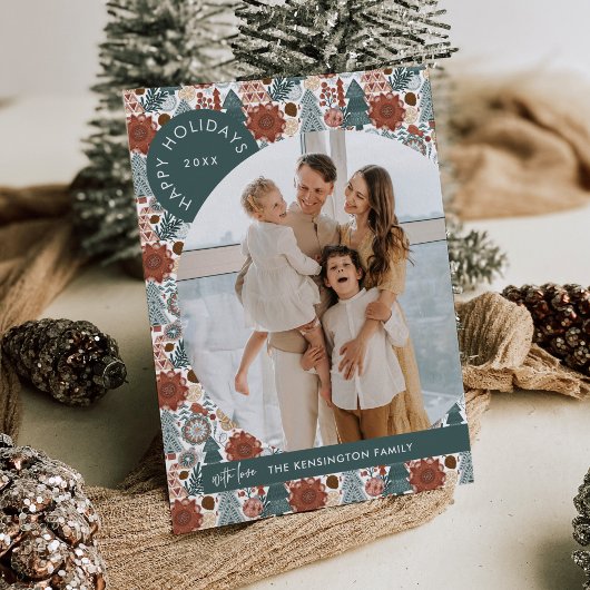 Carte de vacances photo de Noël Boho Hygge