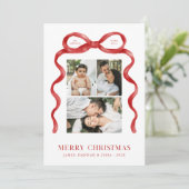 Carte de vacances photo de Noël de la Bow rouge mo (Debout devant)