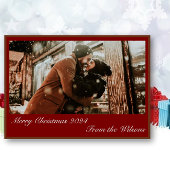 Carte de vacances photo de Noël enneigé