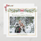 Carte de vacances photo de Noël hiver (Devant / Derrière)