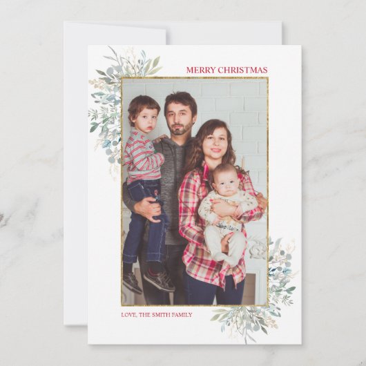 Carte de vacances photo de Noël hiver (Devant)