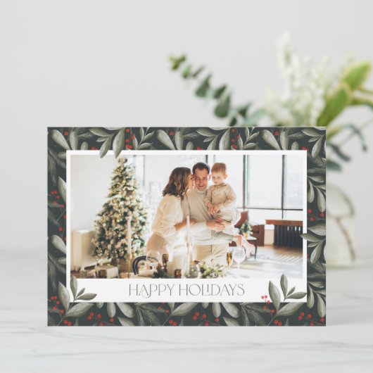 Carte de vacances photo de Noël Horizontal (Debout devant)