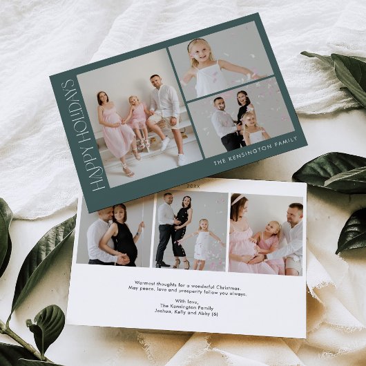 Carte de vacances photo de Noël horizontale minima