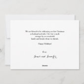 Carte de vacances photo de Noël mariée (Dos)