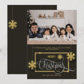 Carte de vacances photo de Noël parties scintillan (Devant / Derrière)