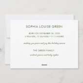 Carte de vacances photo de Noël pour bébé (Dos)