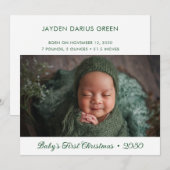 Carte de vacances photo de Noël pour bébé (Devant / Derrière)