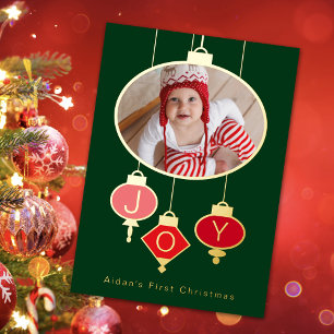Carte de vacances photo de Noël pour bébé
