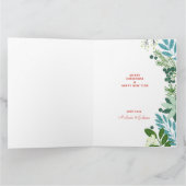 Carte de vacances photo de Noël rouge floral (Intérieur)