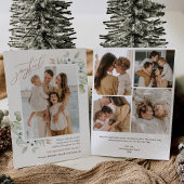 Carte de vacances photo de Noël verdoyante, élégan