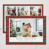 Carte de vacances photo de Noël verte et rouge (Devant / Derrière)