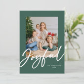 Carte de vacances photo de script joyeux vert (Debout devant)
