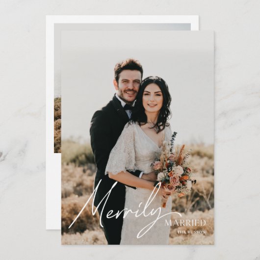 Carte de vacances photo de script nouvellement pub (Devant / Derrière)