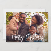 carte de vacances photo de script rustique blanc (Devant)