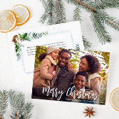 carte de vacances photo de script rustique blanc