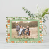 Carte de vacances photo de Thanksgiving citrouille (Debout devant)