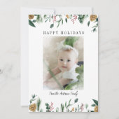 Carte de vacances photo de verdure hivernale avec (Devant)