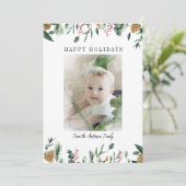 Carte de vacances photo de verdure hivernale avec (Debout devant)