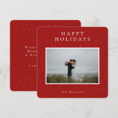 Carte de vacances photo d'hiver ensorcelant | Roug (Devant / Derrière)