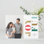 Carte de vacances photo élégante et moderne Joyeus (Debout devant)